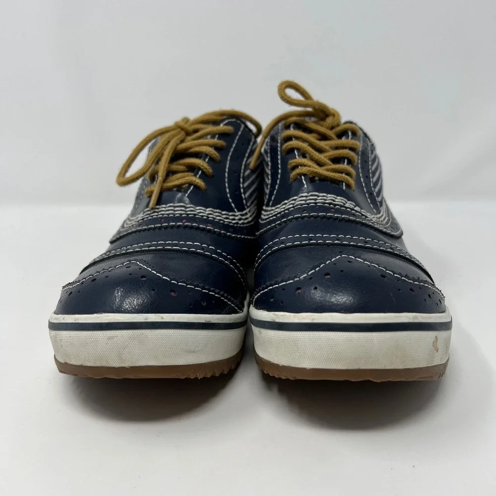 Sorel Tivoli Womens 6.5 NL1628-007 Waterproof Oxford Shoes Navy Stripe Wingtip‎